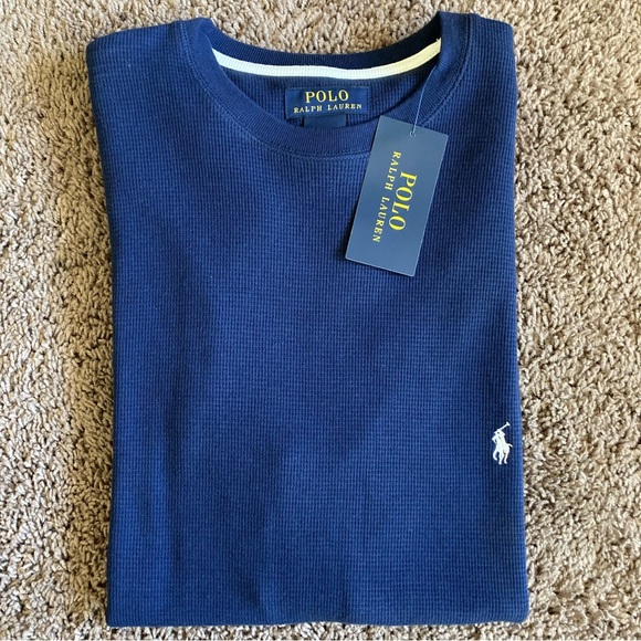 POLO Ralph Lauren Waffle Short Sleeve Navy White Size M - Picture 4 of 5